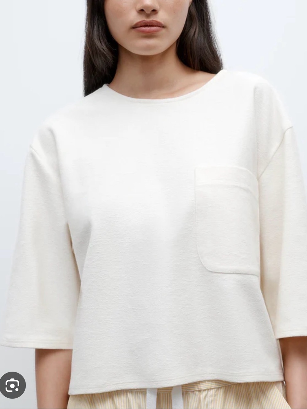 NWT TWP Ex T White Zip-Front Crewneck Top